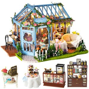 Kit De Casa De Muñecas En Miniatura CUTEBEE Para Hacer Tú Mismo, Rincón Para Libros Con LED
