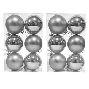 Set de 12 globos de 6cm Plata  2 cajas x 6 un.