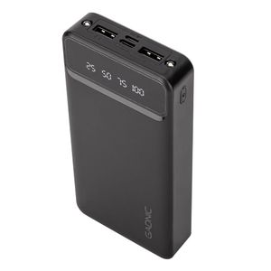 Cargador Portátil Negro Gadnic K43 20000 mAh 2 puestos USB + Display 