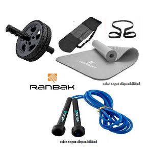 Kit de Entrenamiento Fitness Ranbak Mat + Soga + Rueda Kit 5
