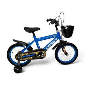 Bicicleta Infantil Rodado 14 Cromer con Canasto y Rueditas Azul
