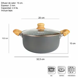 Set Sartenes Cocina Hudson Gris Con Antiadherente 4 Piezas