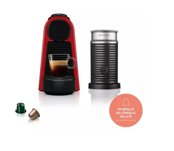 Cafetera Essenza Mini Roja con Espumador de Leche - Nespresso