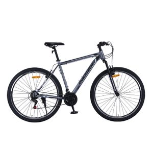 Bicicleta Mtb Overtech Q3 R29 Aluminio, 21v Con Shimano, Freno A Disco, Con Suspensión, Gris/Negro M