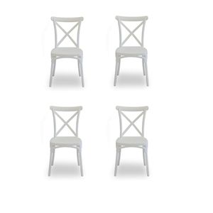 Set de 4 Sillas De Diseño Katrina blancas