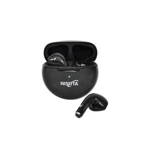 Auricular Nisuta Bluetooth Earbuds con cajita recargable in-ear color negro NSAUBTWS8