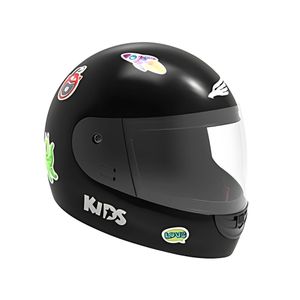 Casco de Moto Integral Para Niños Halcon H5 Kids Ventilación Negro Con Stickers XS CPH12 Halcon