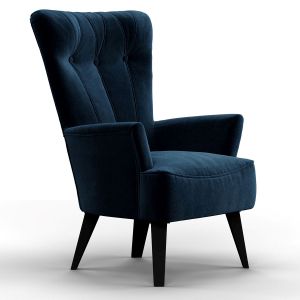 Sillon Butaca Aurora Pana Azul Lustre Negro