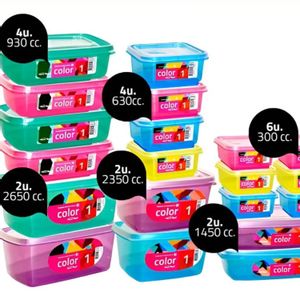 Combo 20 Hermeticos Plasticos Linea Color