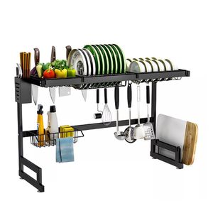 Escurridor Secaplatos Grande Acero Inoxidable Negro Waggs