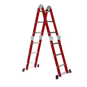 Escalera de Aluminio Articulada de 12 Escalones Red Edition