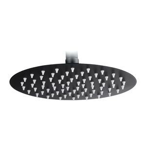 Flor De Ducha Redonda Acero Inoxidable Acabado Mate Negro JC303 Cover