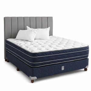Combo 2230 NORCEE 140x190 Sommier + Colchón + Respaldo y 2 almohadas de regalo Espuma Alta Densidad