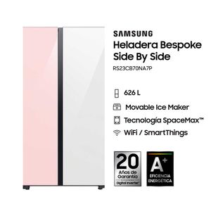 Heladera Samsung Bespoke No Frost Inverter Side by Side RS23CB70NA7P 654Lts