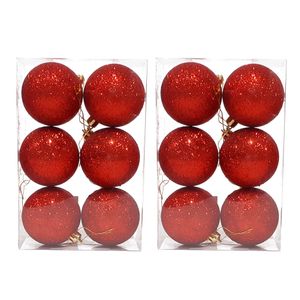 Set de 12 globos de 6cm Rojo glitter 2 cajas x 6 un.