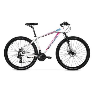 Bicicleta Mountain Bike Sunshine TopMega Blanco/Celeste/Rosa R29 21v Talle M 1007581