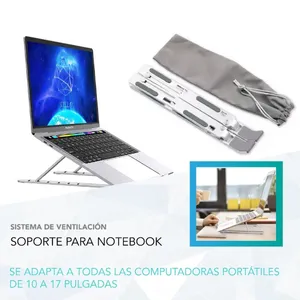 Base Soporte Laptop Aluminio Notebook Mac Macbook Tabletas Ajustable - Toda  Tecnología