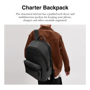 Mochila Coach Charter Para Hombre, Color Negro Color Diseo De La Tela Mochila Coach Charter Para Hombre, Color Negro Color Diseo De La Tela