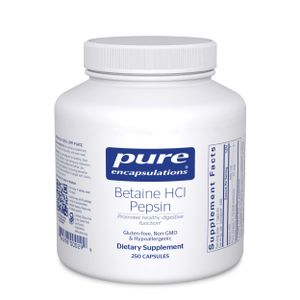 Suplemento de enzimas digestivas, encapsulaciones puras, betaína HCl