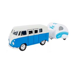 Welly 1963 Volkswagen T1 Bus + Caravan 49720f-2gw(a)