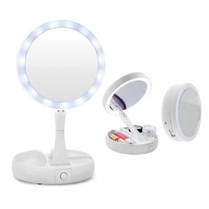 Espejo Luz LED Maquillaje Plegable Aumento Portátil Daikon BMF005