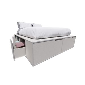 Cama Box EMC Queen 1,60m con 6 Cajones y 2 Zapateros Seda Giorno