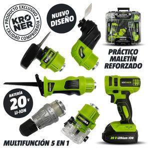 Combo Multifunción Kroner Kit 5 en 1 Herramientas Inalámbricas Profesional