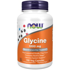 NOW Suplementos, Glicina 1,000 mg de forma libre,