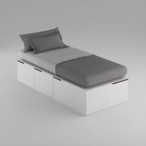 Cama Box EMC 1 Plaza con 3 Cajones y 1 Zapatero Venecia