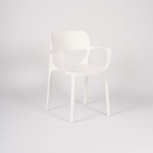 Silla Smile con brazos blanca - pack x4 unidades