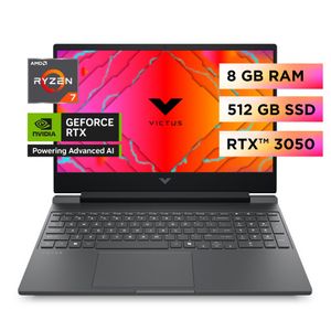 Notebook HP Victus Gaming 15-FB3024LA 15.6” AMD Ryzen 7 8GB NVIDIA® GeForce RTX™ 3050 512GB SSD FHD Plata Windows 11 Home