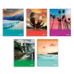  10 Cuaderno Unversitario Avon Tapa Flexible Con Espiral X 84 Hojas Cuadriculado