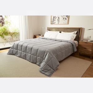 Acolchado Full Blanc Plumage Stripe Queen 2 1/2 Plazas Gris
