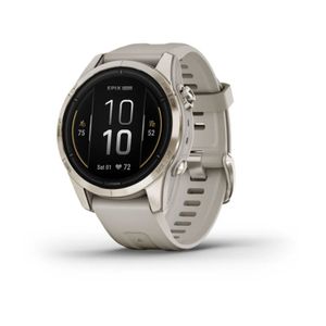 Reloj Smartwatch Epix Pro G2 Garmin 42mm Zafiro Oro Suave Con Malla Arena Clara