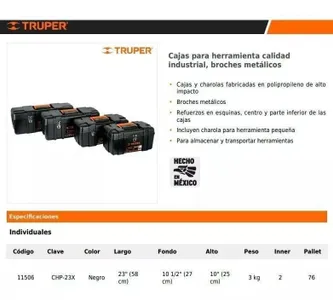 Caja para Herramientas 23 Industrial Truper