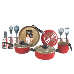 Batería de Cocina + Set Utensilios Jovifel Rivoli Teflón 12 Piezas