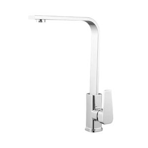Canilla Grifo Monocomando Cuadrada Cocina Cuello Curvo 360° Plateada 274AB Oryx