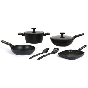 Batería de Cocina Carol Antiadherente 8 Piezas Negro