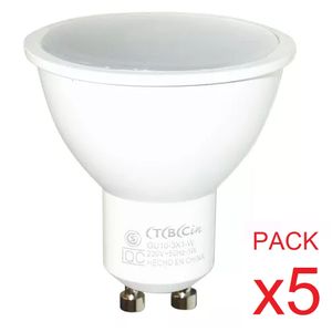 LAMPARA DICROICA LED GU10 3 LEDS 3W LUZ DIA TBCin Pack x5