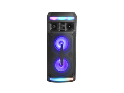 Torre de Doble Parlante 2x6.5" Bluetooth, Leds Rgb, bandeja de DJ