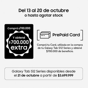 Prepaid Card Samsung Tab S12