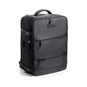 Mochila de Viaje Carry On para Cabina de Avion Porta Notebook Waggs Negro