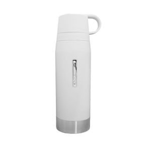 Termo Acero Inox 1.1 Ls Tapón Cebador Anti Goteo Doble Taza Blanco