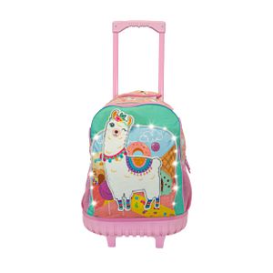 Mochila Kawaii Carrito Nena Niña Escolar Con Luces Cute Llama QD33 Rosa