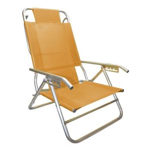 Reposera Playera 5 Pos Aluminio Caño 7/8 Naranja Descansar 80012