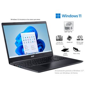 Notebook Acer 15.6" Core i5 8GB Aspire 5 A515-54-55HZ