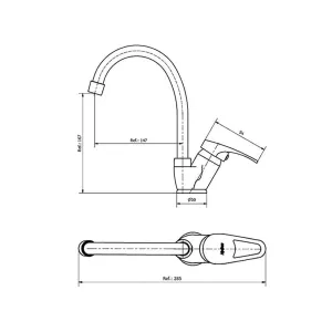 Griferia cocina Hydros Link 145411 Monocomando P