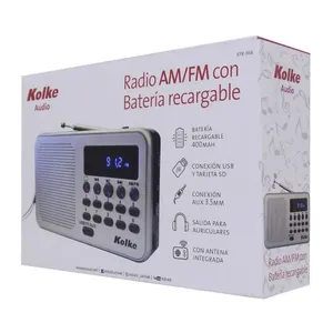 Radio Kolke Kpr364 Am/fm Usb Batería Recargable Display Led