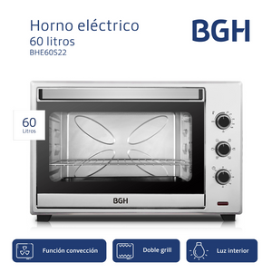 Hornito Eléctrico BGH BHE60S22 60L