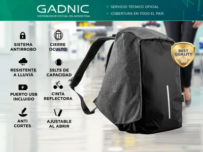 Mochila gadnic antirrobo best sale impermeable para notebook 15.6